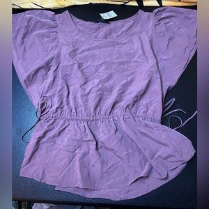 Dusty rose Express pendulum  blouse - nwt, cinched waist, tie sides, loose fit